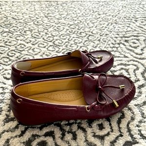 Burgundy leather michael kors shoes